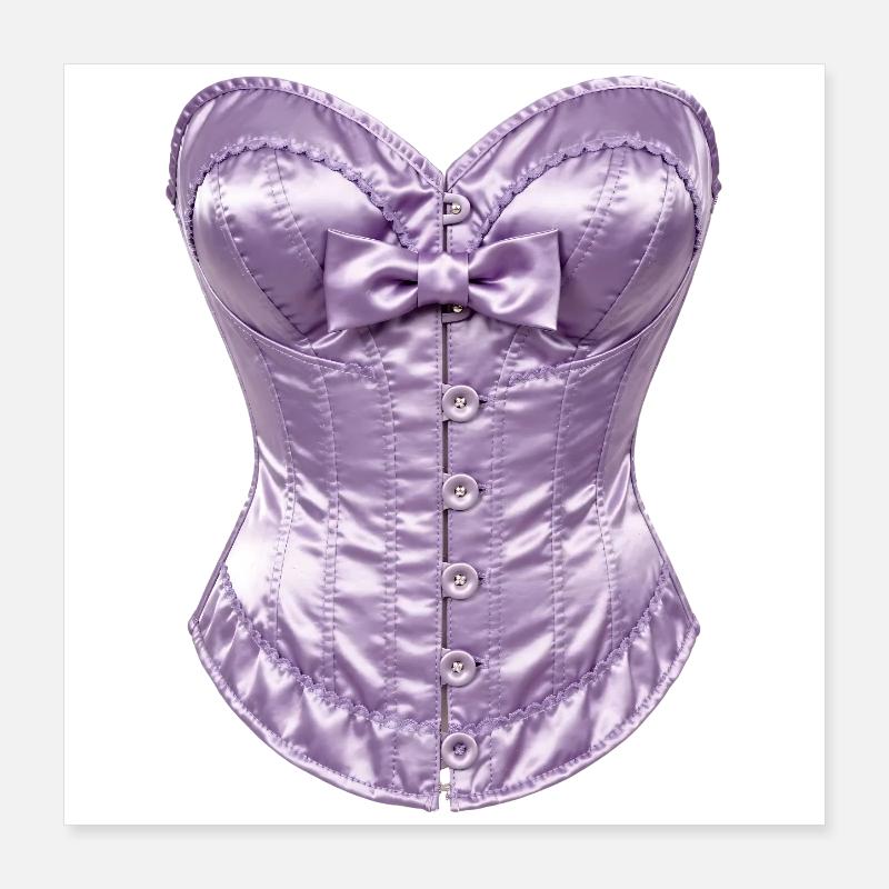 Lavender Satin Corset with Bow Poster 16" x 16" (40x40 cm)