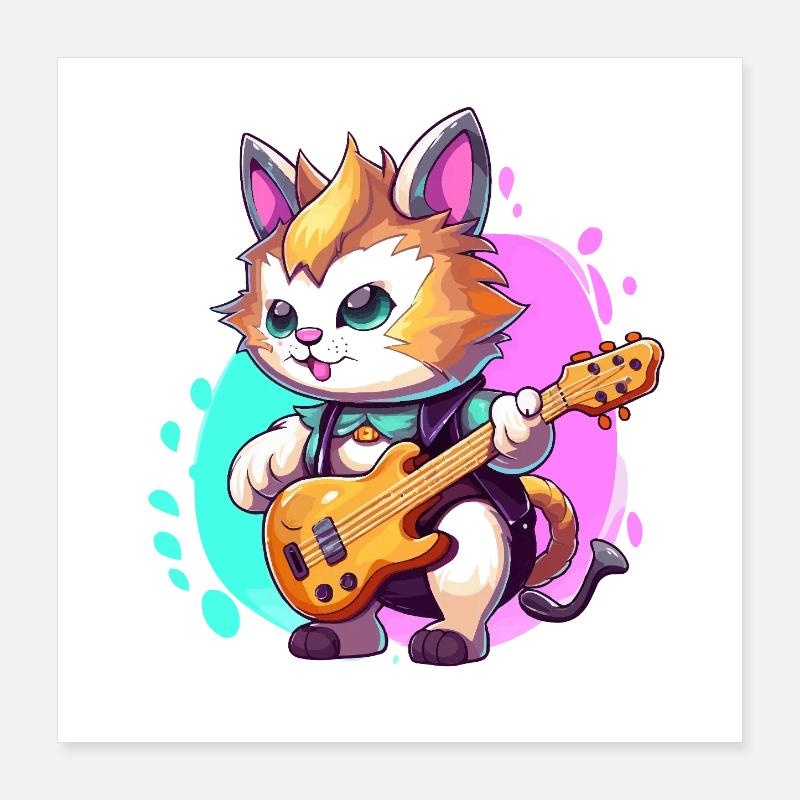 Patchwork-Esel im Doodle-Stil Poster 40x40 cm