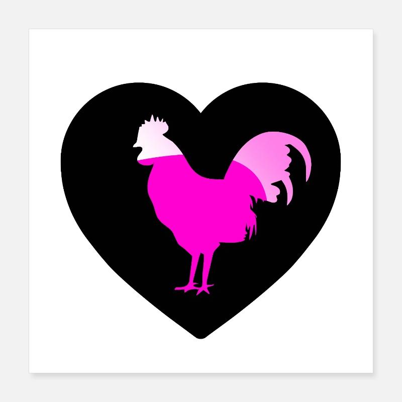 Rooster Poster 16" x 16" (40x40 cm)