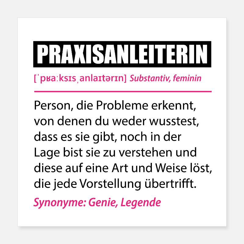 Définition de l’instructeur d’exercice Profession drôle d’infirmière Poster 40 x 40 cm