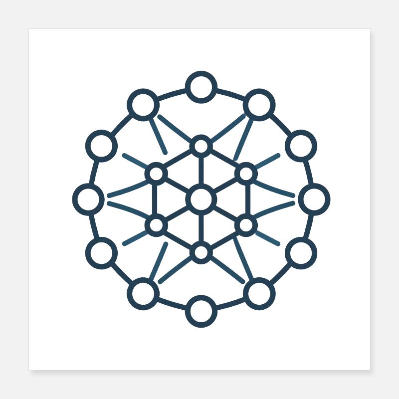 Network Nodal Star Pattern Poster 16" x 16" (40x40 cm)