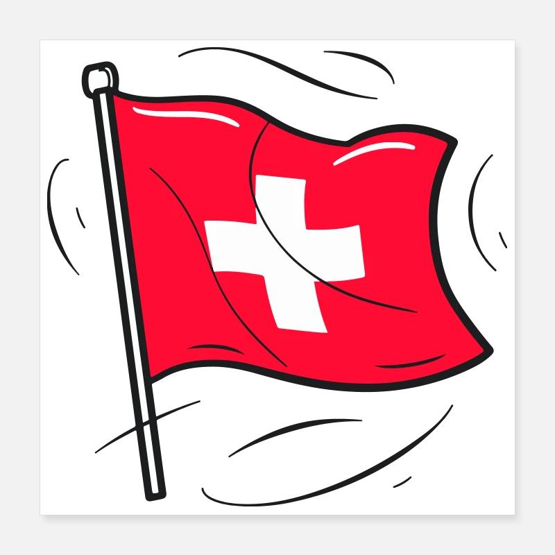 Drapeau suisse Patriot Design Poster 40 x 40 cm