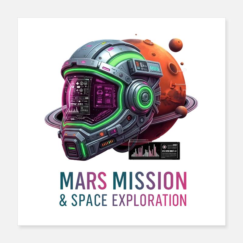 Mars Mission Poster 40x40 cm