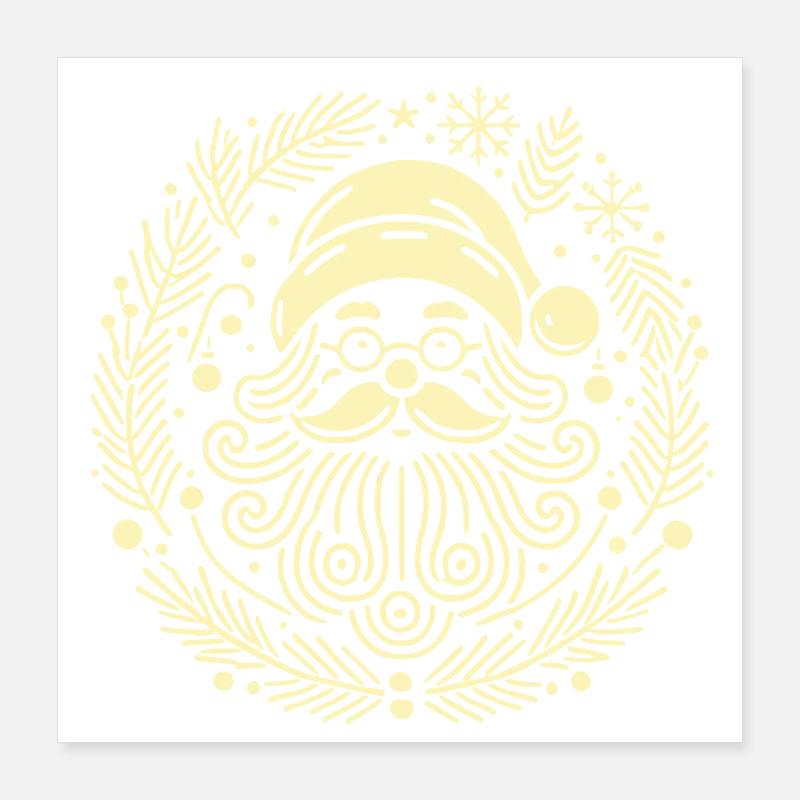 Weihnachts-Weihnachtsillustration des Weihnachtskranzes Poster 40x40 cm
