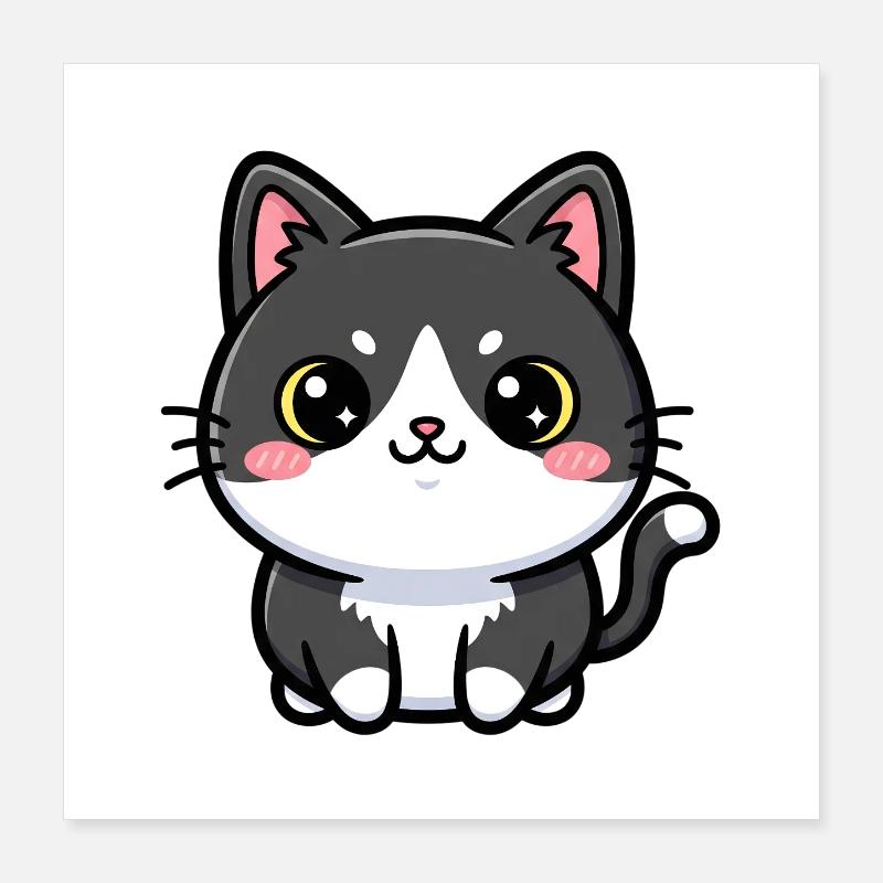 Chibi Cat Charm Poster 16" x 16" (40x40 cm)