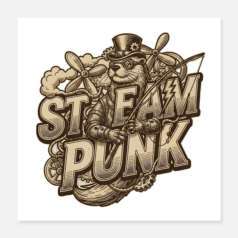 Steampunk Ästhetik & Retro Poster 40x40 cm