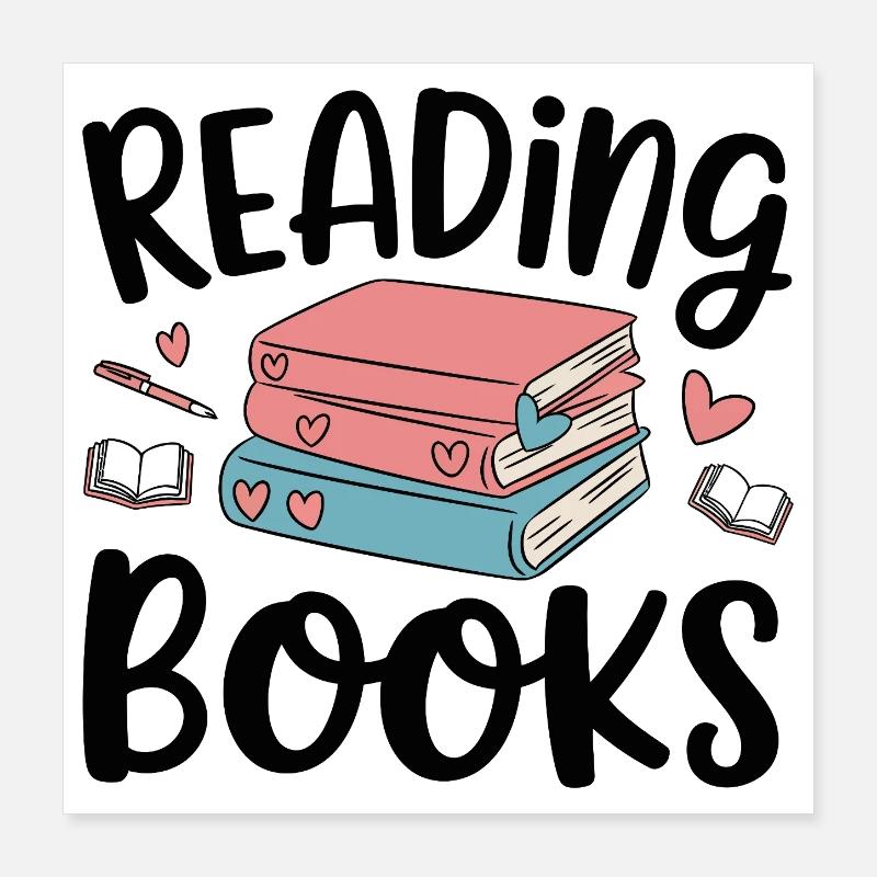 leggere libri Poster 40x40 cm