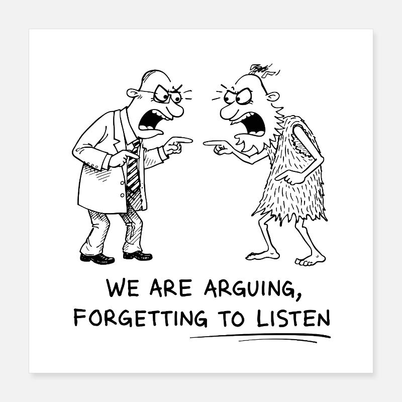 Débat et dialogue d’écoute Poster 40 x 40 cm