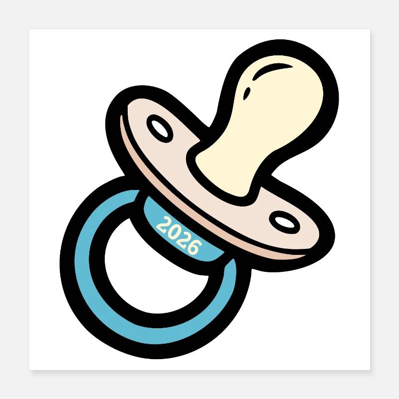 Announcing Baby - Pacifier 2026 Poster 16" x 16" (40x40 cm)