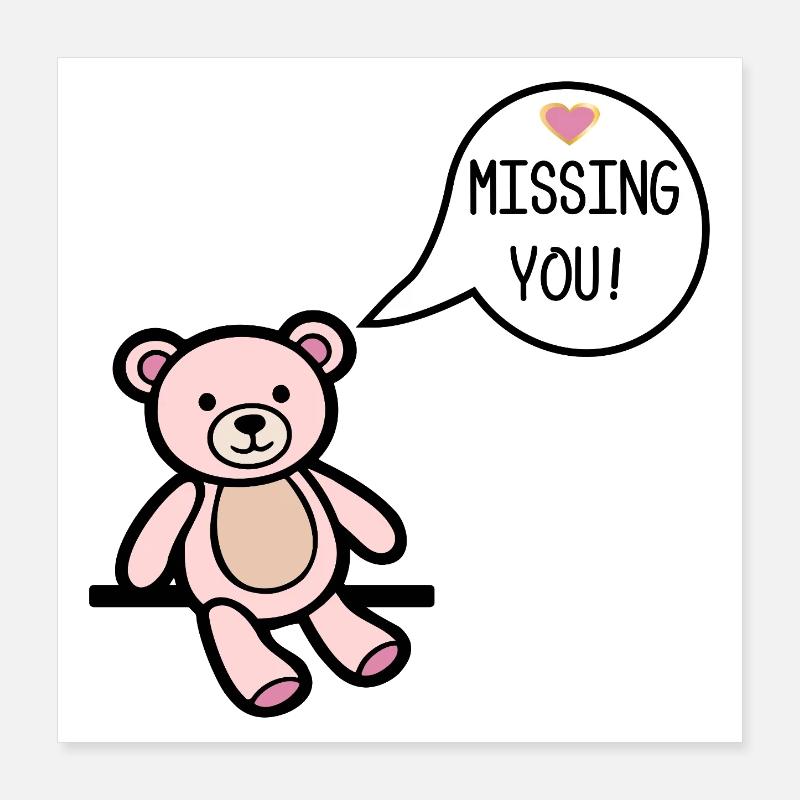 Du fehlst mir Poster 40x40 cm