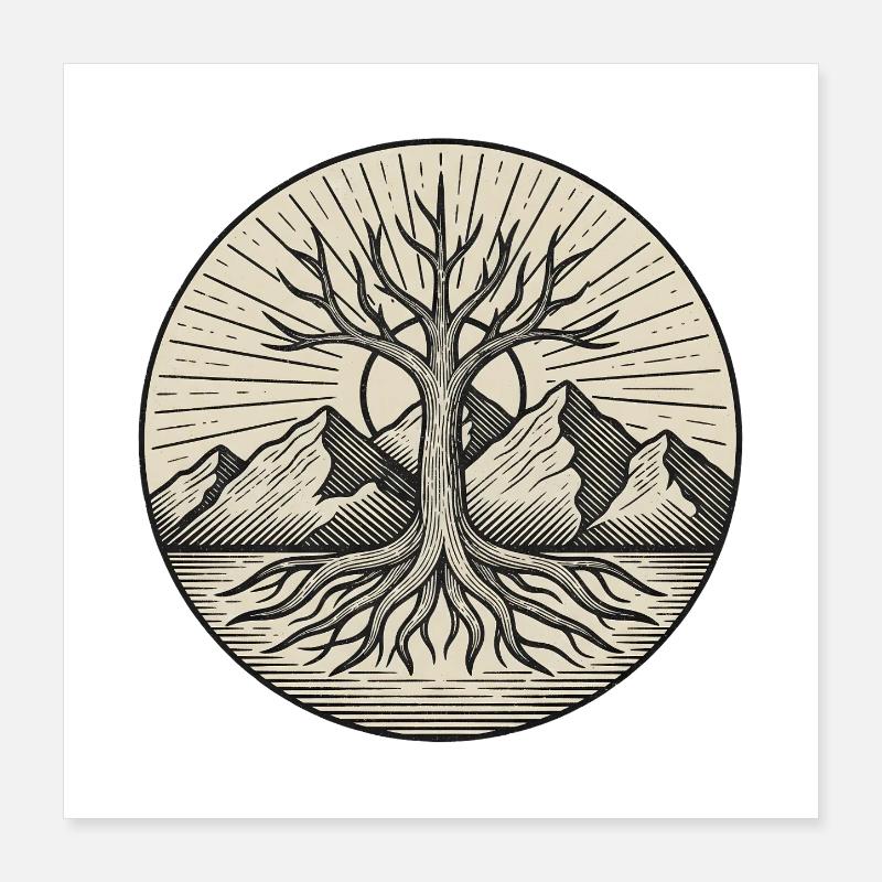Baum des Lebens Poster 40x40 cm