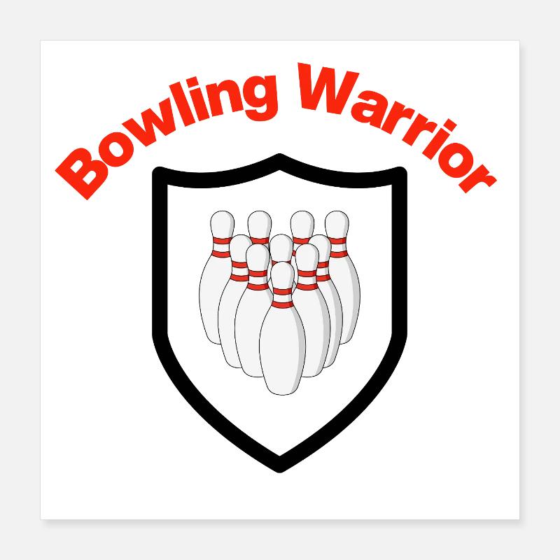 Bowling Warrior, Pin Jäger, Strike, Pin-Armee Poster 40x40 cm