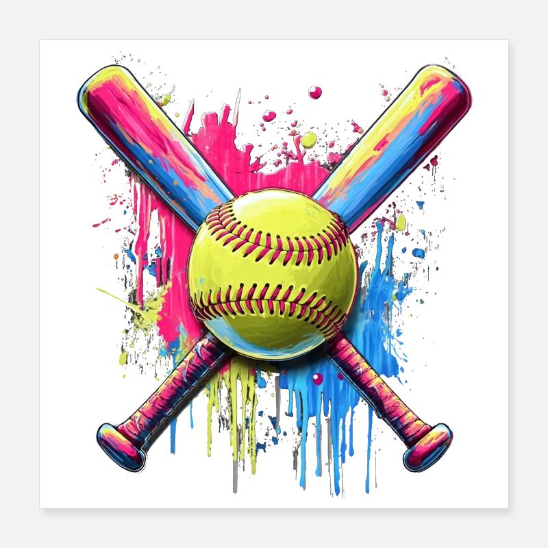Softball Poster 40 x 40 cm
