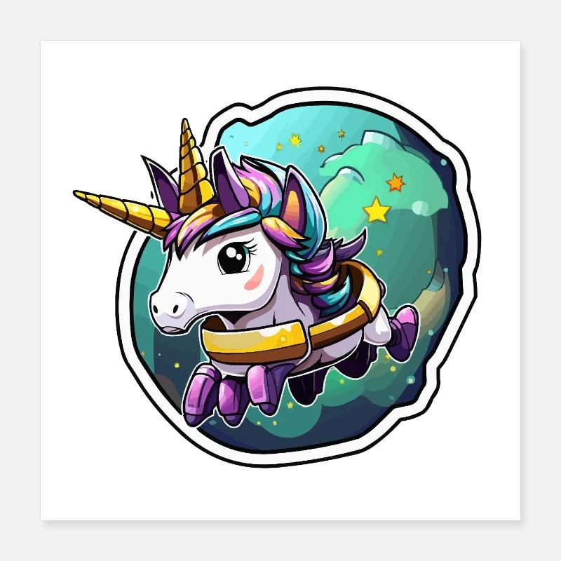 Armure d’Étoile de Licorne Spatiale Poster 40 x 40 cm