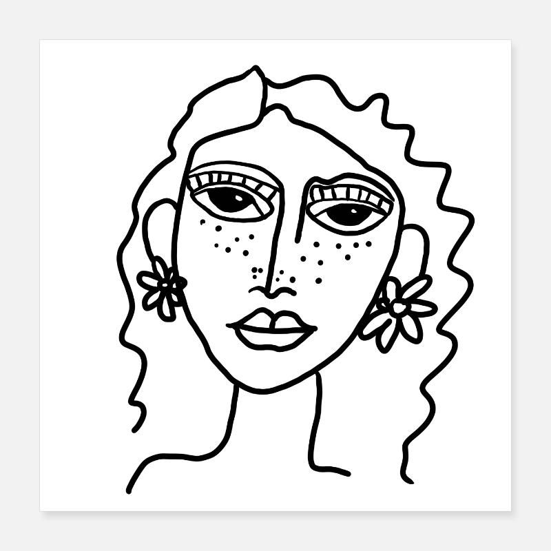 Face simple Poster 40 x 40 cm