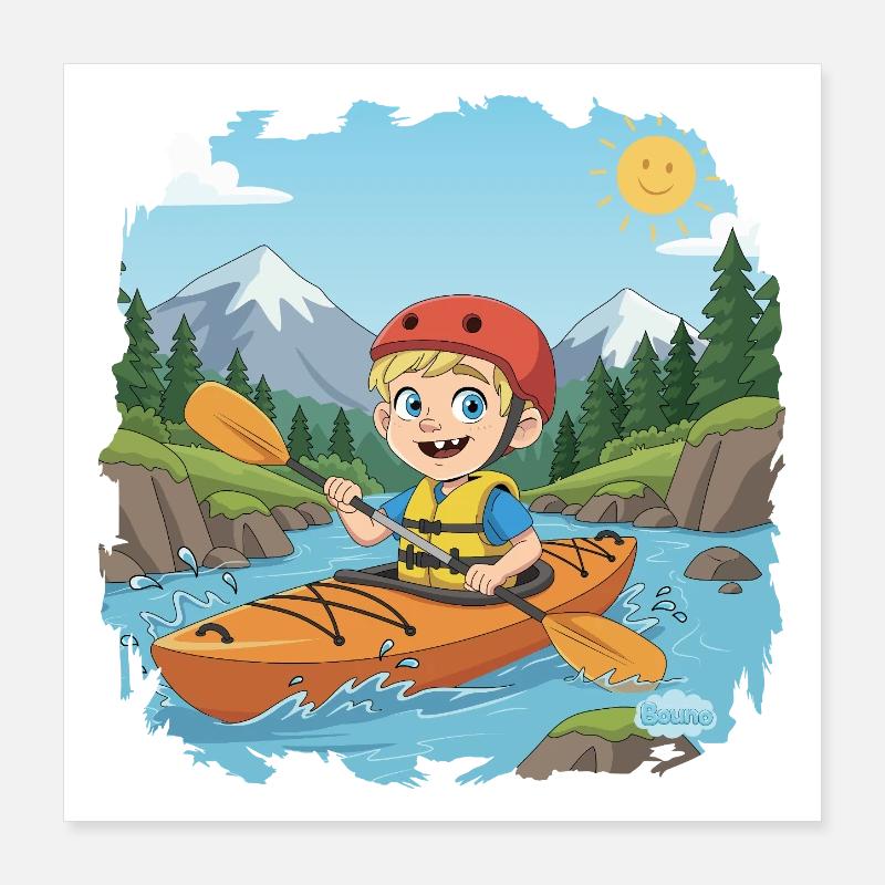 Aventure Bouno sur la rivière Poster 40 x 40 cm