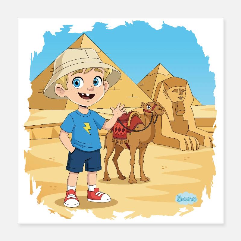 Bouno en Égypte - Aventure aux pyramides Poster 40 x 40 cm