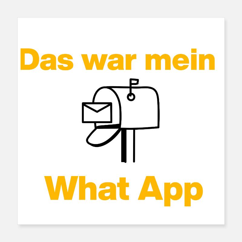 C’était mon WhatsApp – Retro Chat ! Lettre, courrier Poster 40 x 40 cm