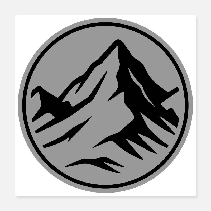 Mountain icon summit Poster 16" x 16" (40x40 cm)