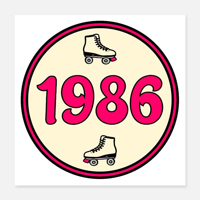 Anniversaire 1986 Roller Poster 40 x 40 cm
