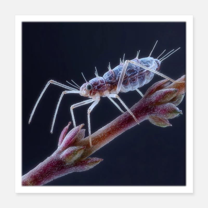 Fascinating Aphid Macro Insects Graphic Poster 16" x 16" (40x40 cm)