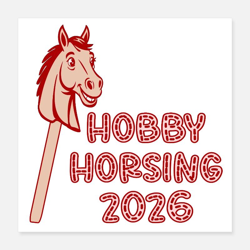 Hobby Horsing 2026 Pferde Poster 40x40 cm