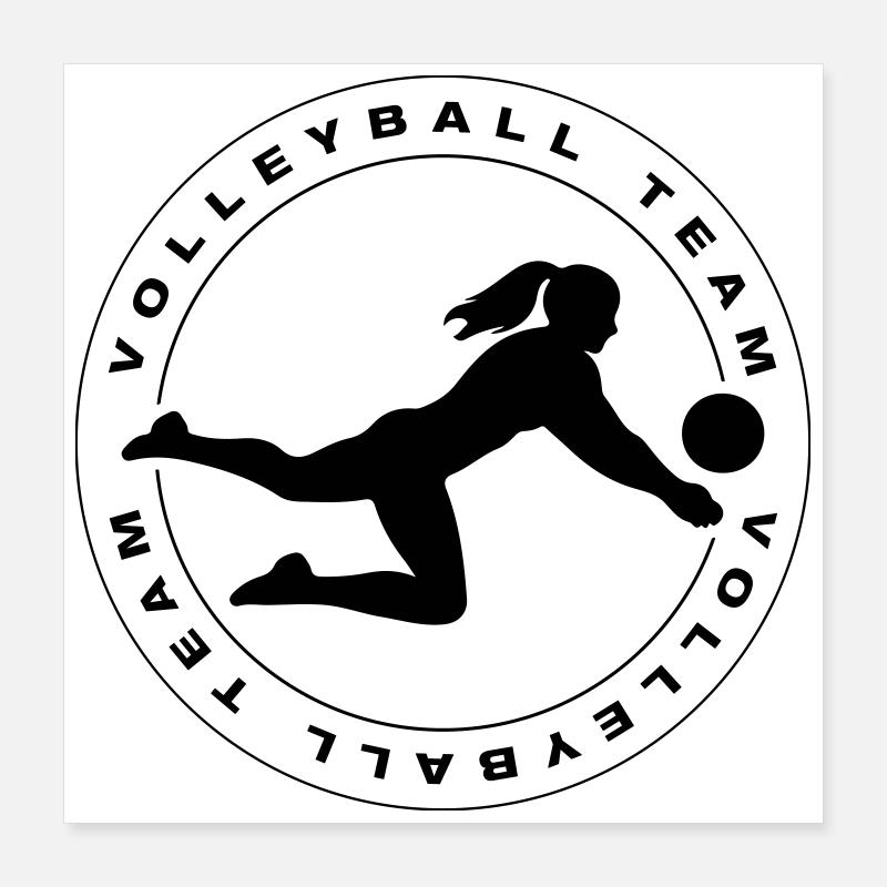 Équipe de volley-ball Mannschaft Poster 40 x 40 cm