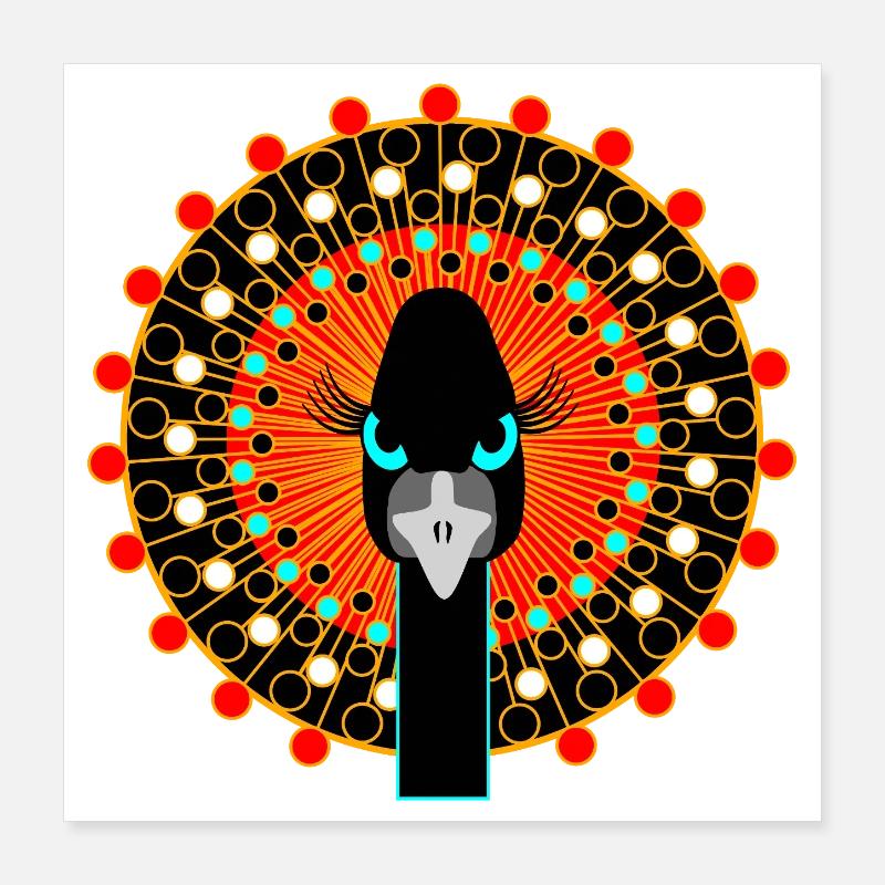 Oiseau avec attitude - Poster 40 x 40 cm - blanc