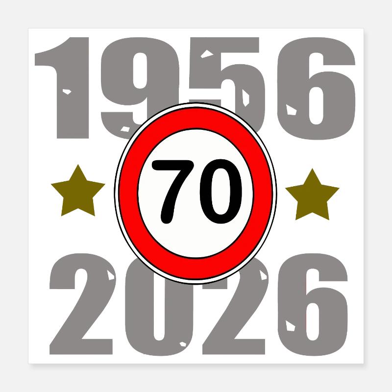 70e anniversaire 1956–2026 Poster 40 x 40 cm