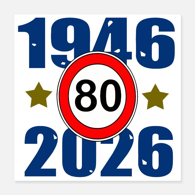 80e anniversaire 1946–2026 Poster 40 x 40 cm