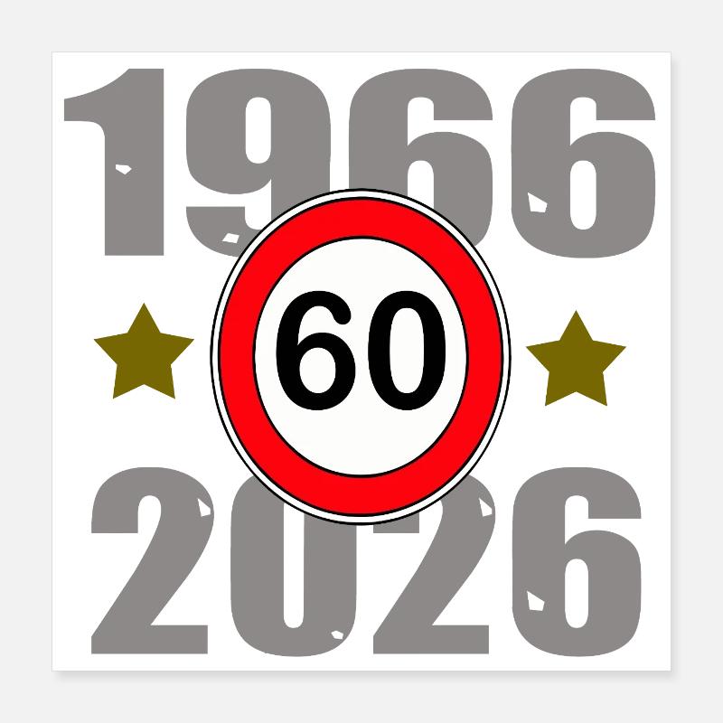 60e anniversaire 1966–2026 Poster 40 x 40 cm
