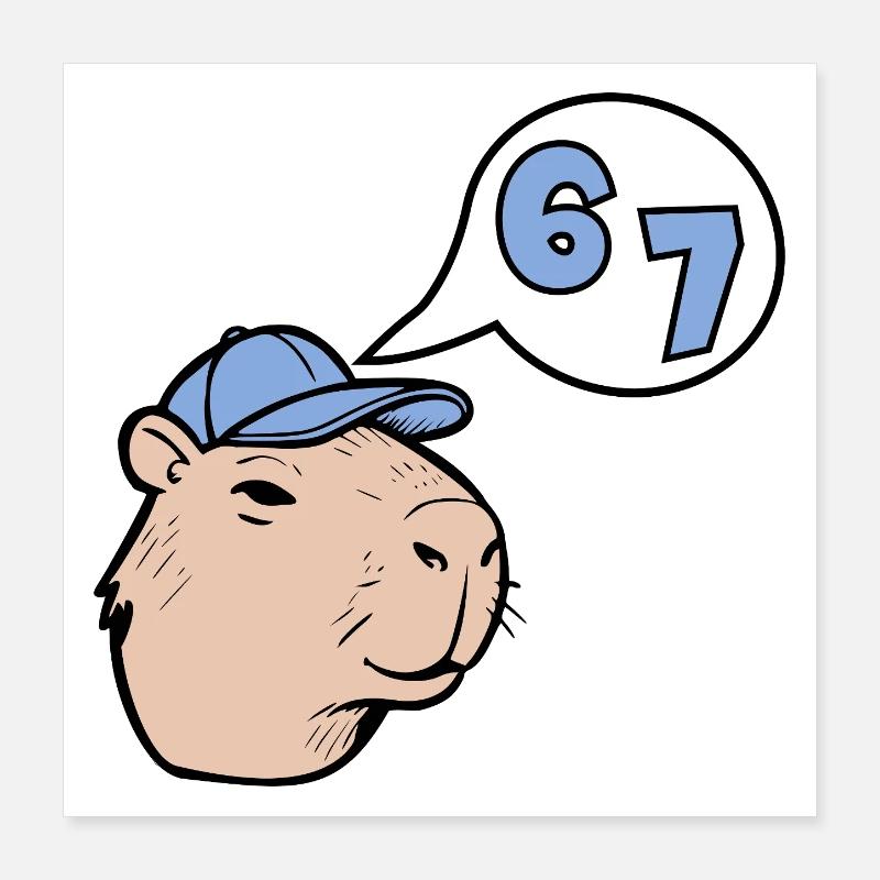 Capybara Six Sept - Réponse 67 Poster 40 x 40 cm