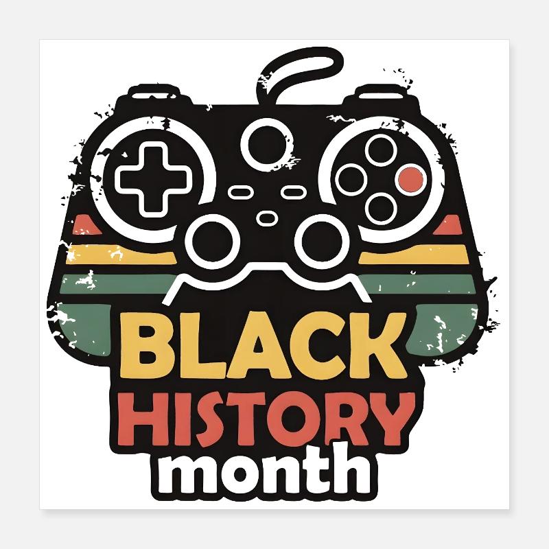 Manette de jeu rétro du Mois de l’Histoire des Noirs Poster 40 x 40 cm