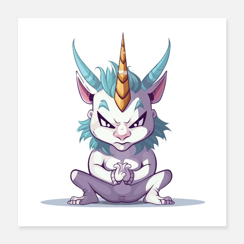 WütendesEinhorn Poster 40x40 cm