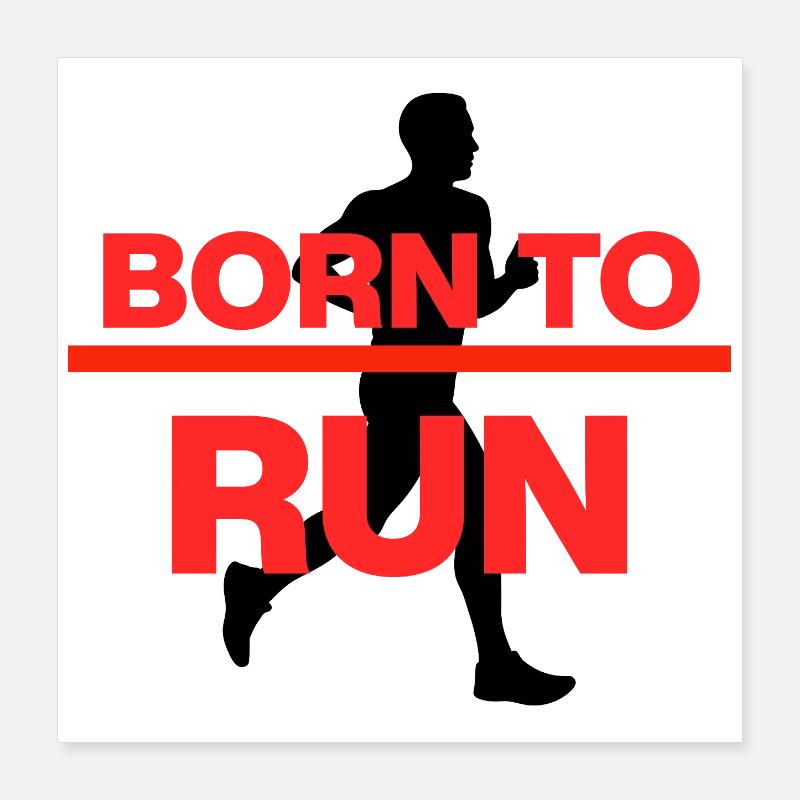 BORN TO RUN – ROT POWER! Poster 40x40 cm