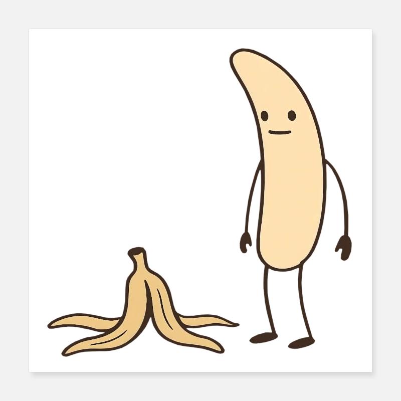 Héros Banane à la peau Poster 40 x 40 cm