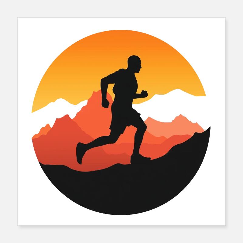 Course à pied – Symbole de liberté - logo trail Poster 40 x 40 cm