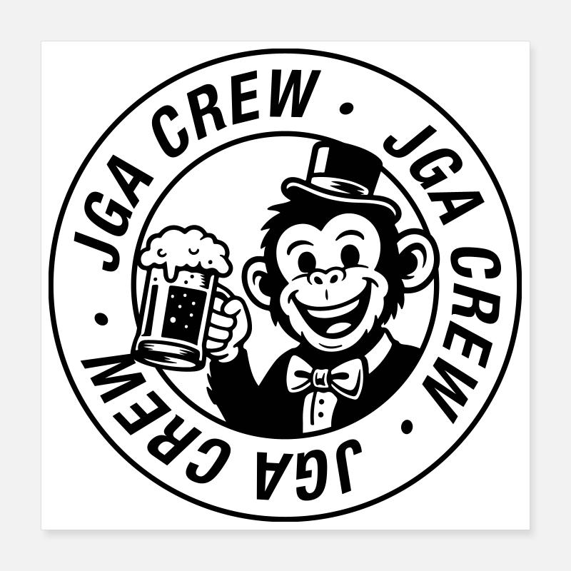 Jga Crew Affe Junggesellenabschied Poster 40x40 cm