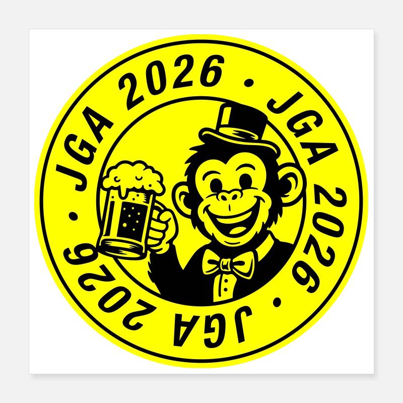 Jga 2026 Affe Bräutigam Poster 40x40 cm
