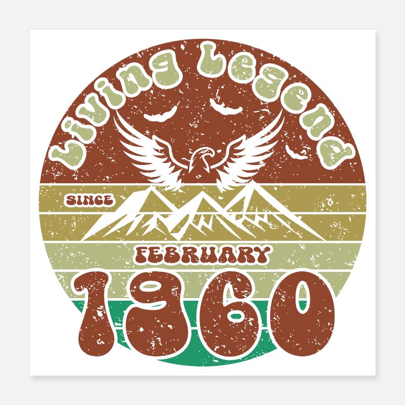 66. Geburtstag Living Legend since VIN 02/1960 Poster 40x40 cm