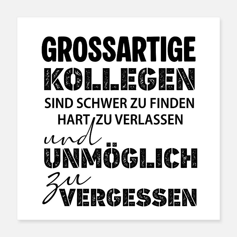 Bons collègues, difficile à trouver un emploi, adieu Poster 40 x 40 cm