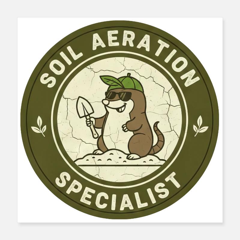 Maulwurf Bodenverbesserer Gartenbau Selbstversorge Poster 40x40 cm