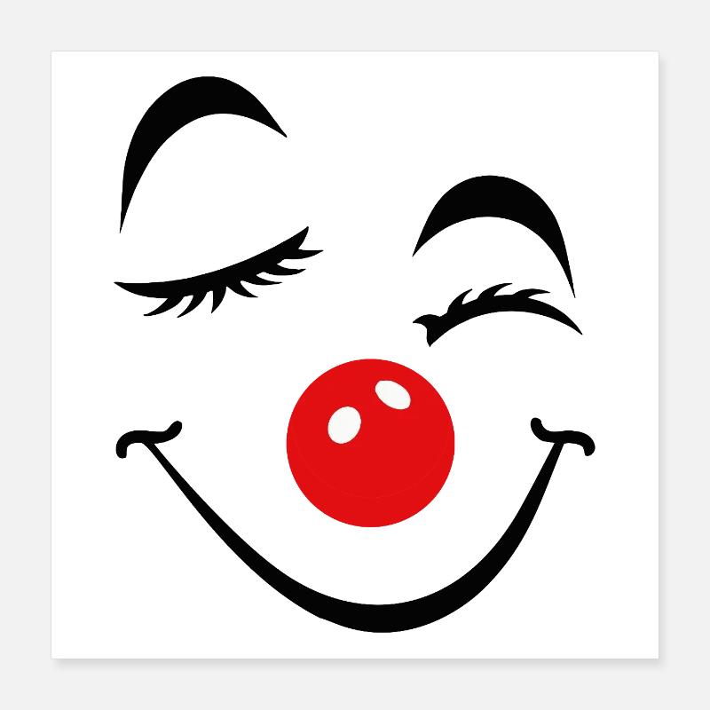 Carnaval du visage de clown joyeux Carnaval Carnaval Poster 40 x 40 cm
