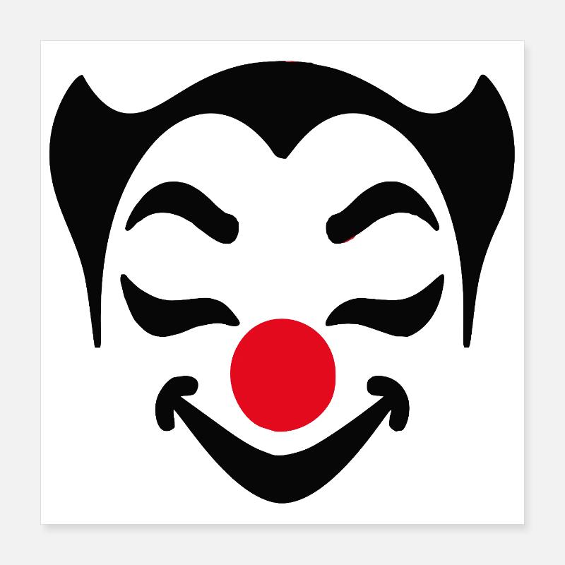 Carnaval du visage de clown joyeux Carnaval Carnaval Poster 40 x 40 cm