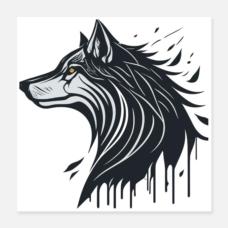 Spektraler Wolf Poster 40x40 cm