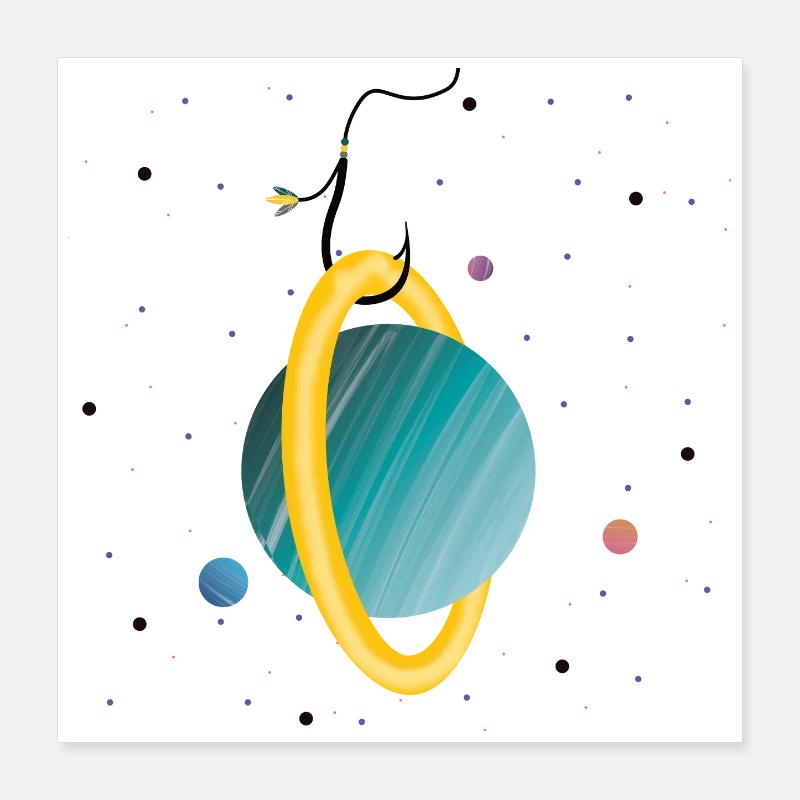 Planète accrochée (2/3) Poster 40 x 40 cm