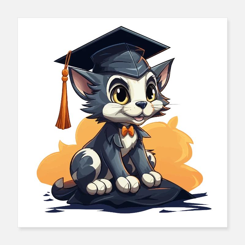 Chaton avec bonnet Poster 40 x 40 cm