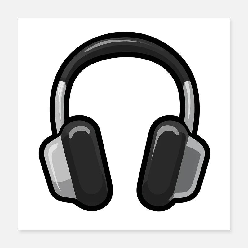 Casque audio pour amateurs de sons électroniques Poster 40 x 40 cm