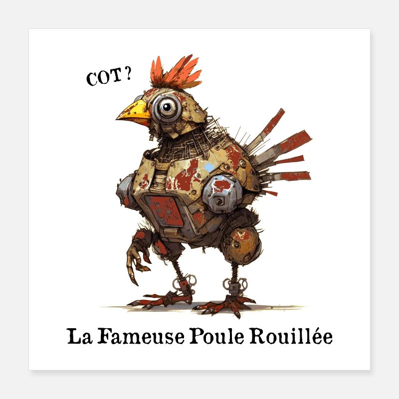 DIE BERÜHMTE ROSTIGE HUHN! Poster 40x40 cm