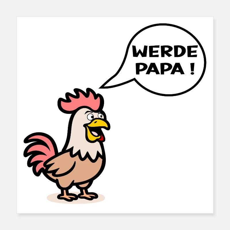 Papa Fermier - Éleveur de poulets Poster 40 x 40 cm